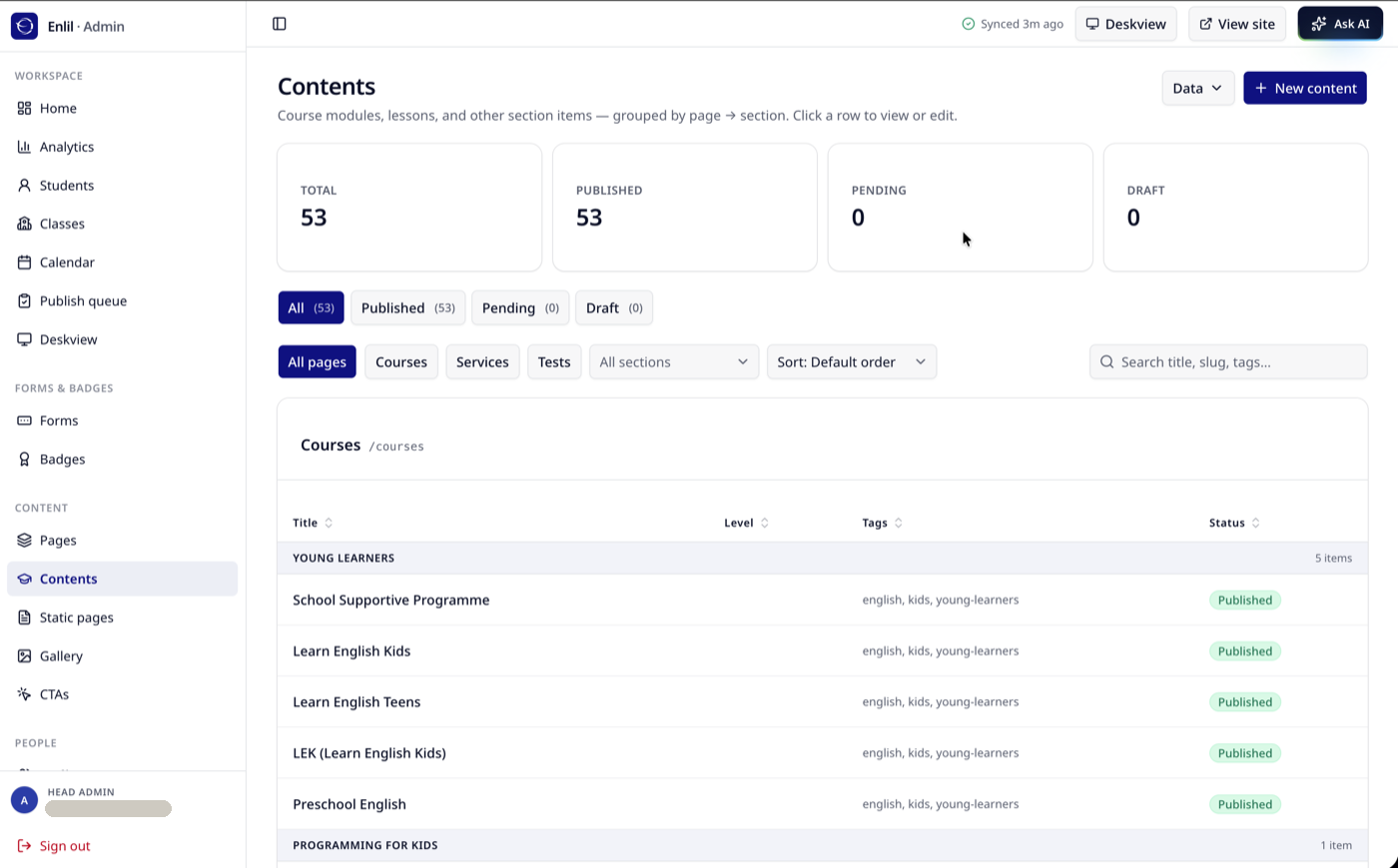 Content management (CMS)