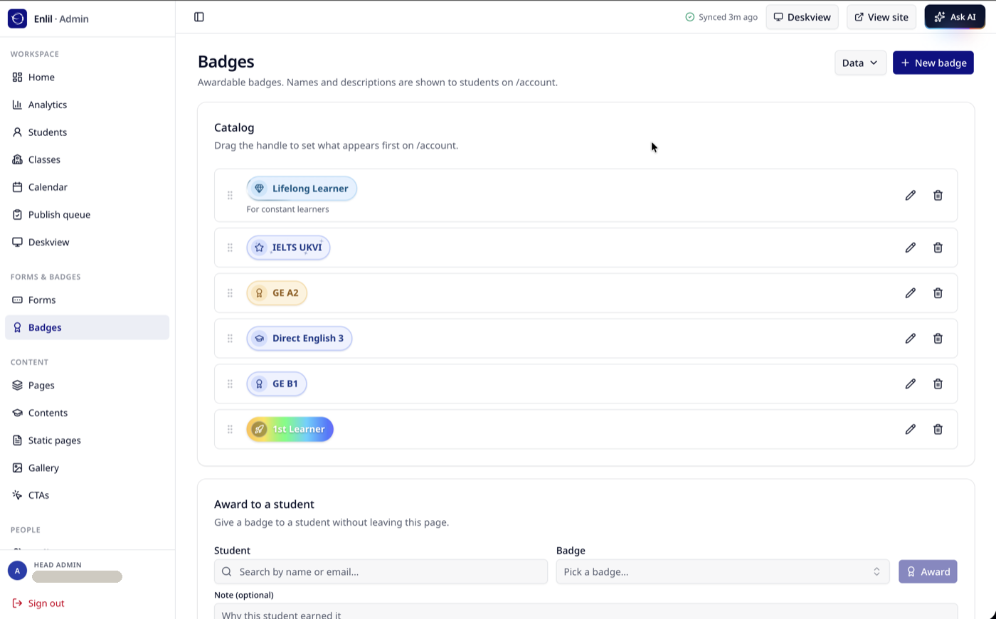 Badges & gamification