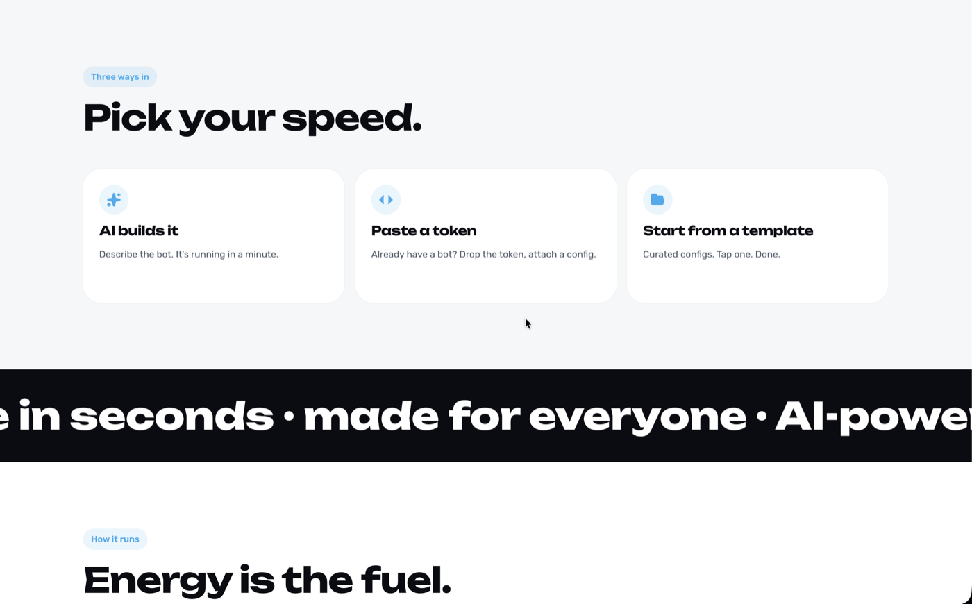 Three ways to build