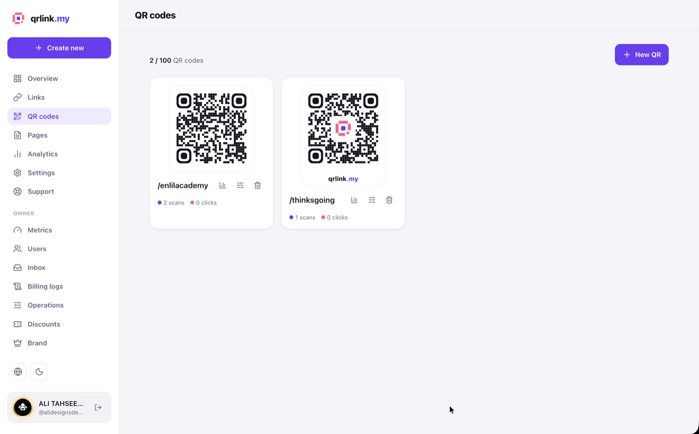 QR code management